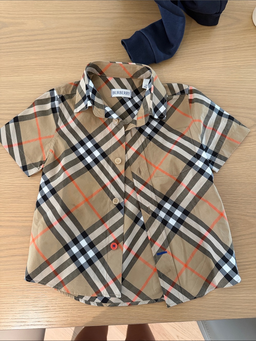 Burberry Kids Tan Plaid Short-Sleeve Button Shirt